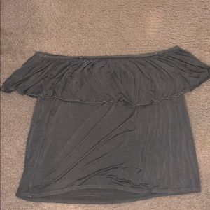 army green american eagle over the shoulder blouse